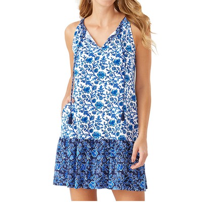 

Женское платье Tommy Bahama с разрезом на шее, темно-синий, Mare navy