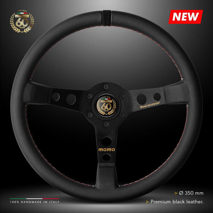 アクセサリー momo Momo Mod 07 350mm 60th Anniversary Steering Wheel - Leather - JHPUSA