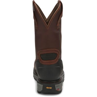 Pre-owned Justin Boots Justin Men's Wk2152 Warhawk Ii 11" Brown Waterproof Nano Comp Toe Work Boots In Chestnut (brown)