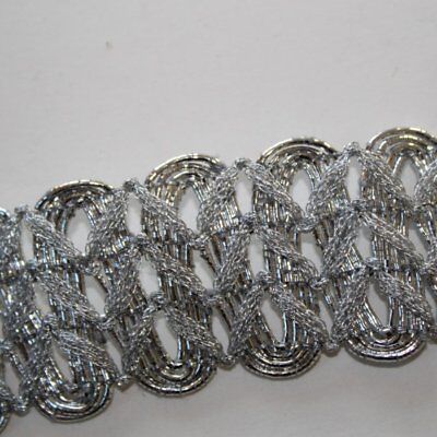 Metallic silver lace 1900s authentic yardage by the yard