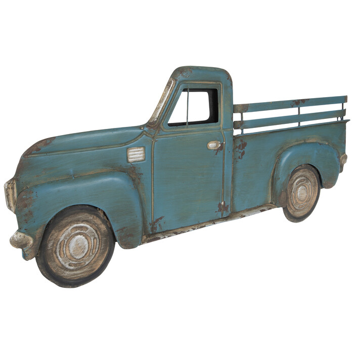 Rustic Blue Truck Metal Wall Decor 19401950's Vintage Garage Mancave