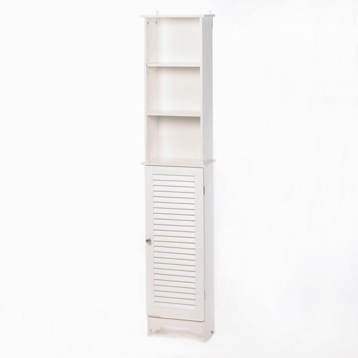 Tall White Organizer Storage Cabinet Home Kitchen Hallway Bath Bedroom Door New