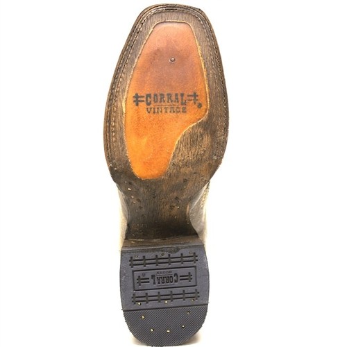 Pre-owned Corral Boots Corral Ladies Black Wing & Cross Sequence Square Toe Boot A1197 In Brown