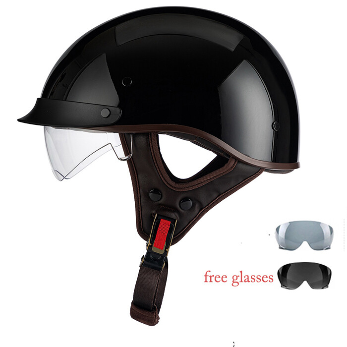 DOT Half Motorcycle Helmet Scooter Cruiser Street Bike Summe