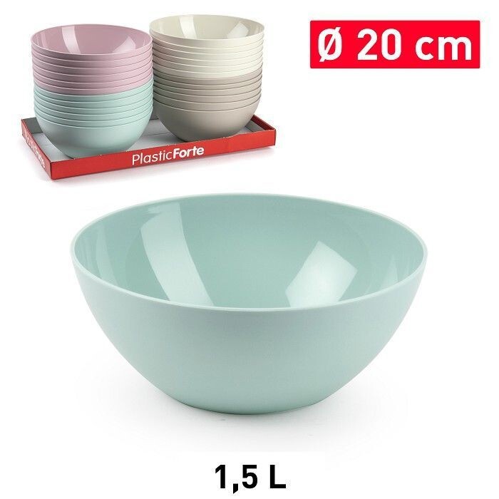 Set 24 Pezzi Ciotola 1.5Lt 20cm In Plastica Colorata hmj