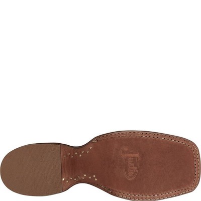 JUSTIN BOOTS JUSTIN WOMEN'S AQ7020 DUSTY 11" BROWN BLOCK HEEL SQUARE TOE WESTERN BOOTS