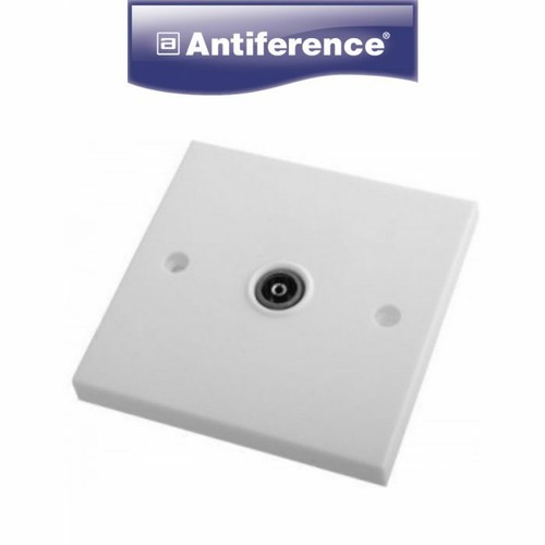 Antiference TV Coax IEC Non-Isolated Flush Outlet Plate Single Gang Wallplate...
