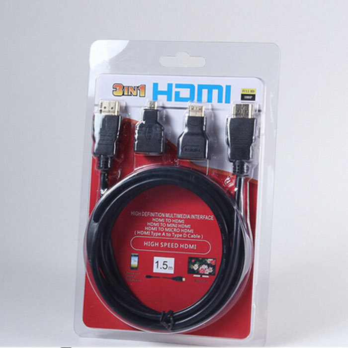 Cavo Adattatore HDMI 3in1 HDTV Mini Hdmi Micro Hdmi Connettori Hd hsb