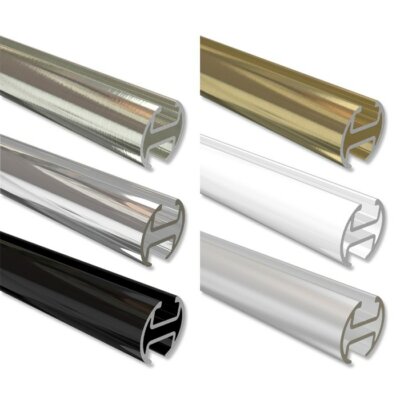 Innenlaufstangen aus Aluminium 20 mm Ø, Innenlaufprofile für Gardinenstangen