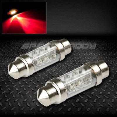 ПАРА 39-МИЛЛИМЕТРОВЫХ КРАСНЫХ ЛАМП НАКАЛИВАНИЯ С ВНУТРЕННИМ КУПОЛОМ ВЫСОКОЙ МОЩНОСТИ 12 В с КРУГЛЫМ СВЕТОДИОДОМ РАЗМЕРОМ 8 x 3 ММ