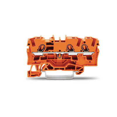2pcs WAGO 2004-1302 3-Conductor Feedthrough Terminal Block 4,00mm2 Orange New Kd