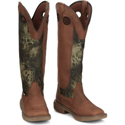JUSTIN BOOTS JUSTIN WOMEN'S SE4361 RUSH STRIKE 17" RUSSETT (BROWN) SNAKE RESISTING WORK BOOTS