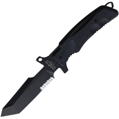 Fox Predator 1 Fixed Knife 5'' Bohler N690 Steel Full Blade Black Forprene Handle