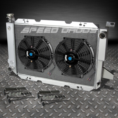 3-РЯДНЫЙ АЛЮМИНИЕВЫЙ ГОНОЧНЫЙ РАДИАТОР + 2 ВЕНТИЛЯТОРА 85-96 FORD F-150/F-250/F150/F SUPER DUTY V8