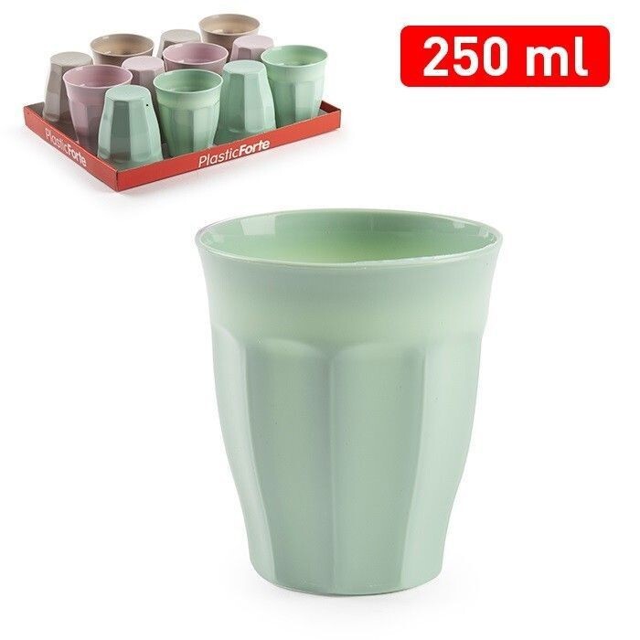 Set 12 Pezzi Bicchieri Da Acqua In Plastica Colorata 250ml hmj