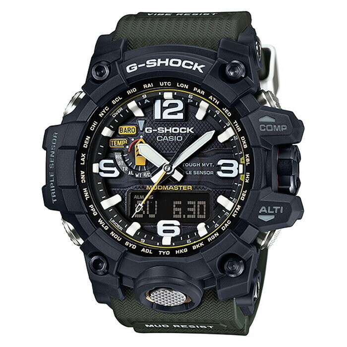 Pre-owned Casio G-shock Gwg-1000-1a3jf Mudmaster Green Band Radio Solar Men Watch Tough