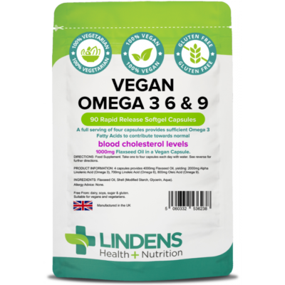 Lindens Vegan Omega 3 6 9 Lijnzaadolie 2-PAK 180 Capsules 1000mg Lijnzaad