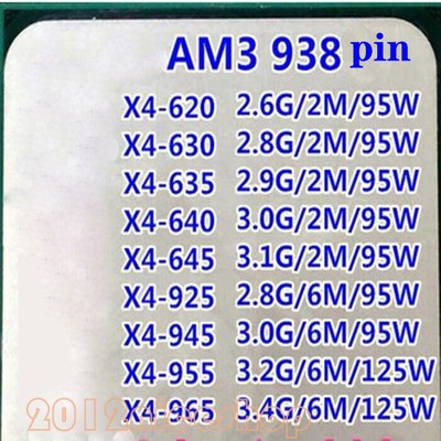 AMD Athlon II X4 620 X4 630 X4 635 X4 640 X4 645 Socket AM3 CPU Processor