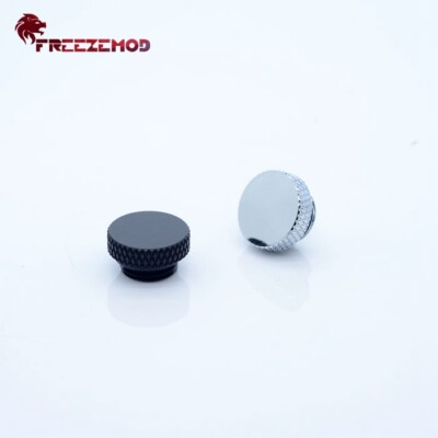 4 Pcs FreezeMod G1/4'' Thread Low Profile PLUG Stop Fitting Black Silver Brass