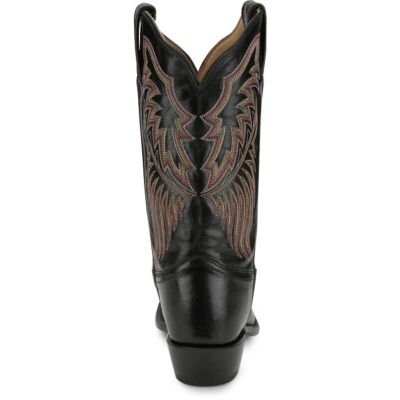 Pre-owned Tony Lama Women's Ep4583 Sagrada 11" Raven Square Toe Western Boot In Raven (black)