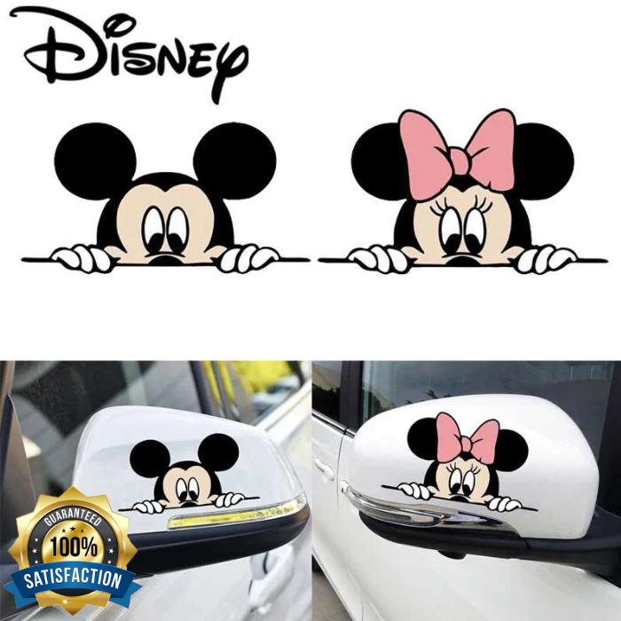2pcs-cute-minnie-mouse-peeking-car-sticker-decal-vinyl-cover-funny-cartoon-ebay
