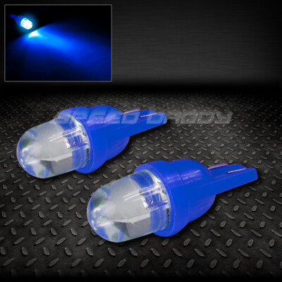 ПАРА 10-МИЛЛИМЕТРОВЫХ КРУГЛЫХ СВЕТОДИОДНЫХ ЛАМП T10 W5W 194 168 СИНЕГО ЦВЕТА С ВНУТРЕННИМ КУПОЛОМ/СВЕТИЛЬНИК/ЛАМПОЧКИ