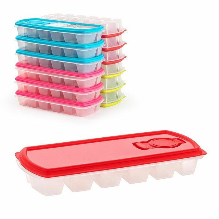 Set 12 Vaschette Formaghiaccio Stampi Forma Ghiaccio 12 Cubetti Coperchio hmj