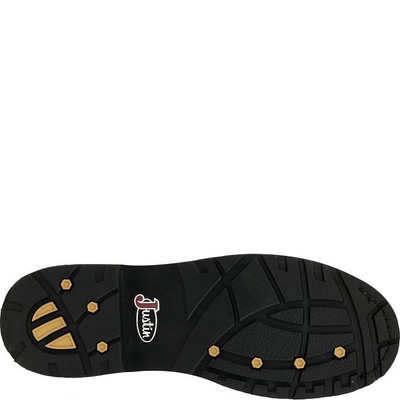 Pre-owned Justin Boots Justin Men's Se630 Pulley 8" Brown Nano Comp Met Guard Waterproof Eh Work Boots In Whiskey Brown (brown)