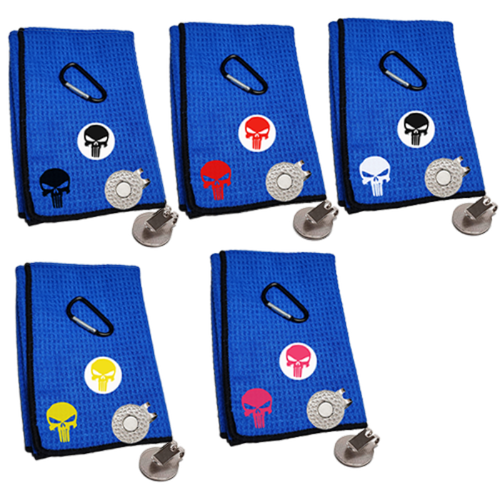 Punisher Golf Towel Blue 16x16in
