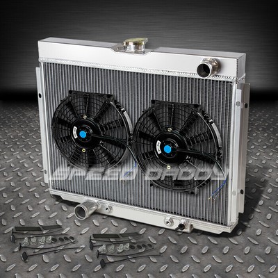 3-РЯДНЫЙ АЛЮМИНИЕВЫЙ ГОНОЧНЫЙ РАДИАТОР + 2 ВЕНТИЛЯТОРА X 10 ДЛЯ 68-70 MERCURY COUGAR/TORINO V8