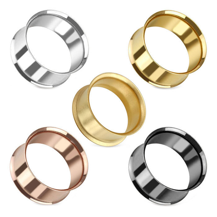 Stahl Flesh Tunnel Ohr Plug Piercing Double Flared Hollow Edelstahl Tube 2-51 mm