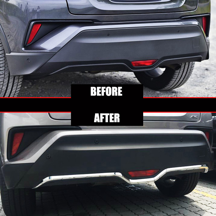 ABS Chrome Rear Bumper Protector Cover Trim For Toyota CHR CHR 2016