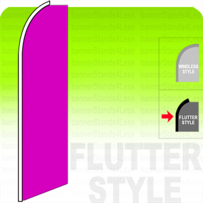 SOLID PINK - Swooper Flag Feather Banner Sign 2.5x11.5' Tall FLUTTER Style b