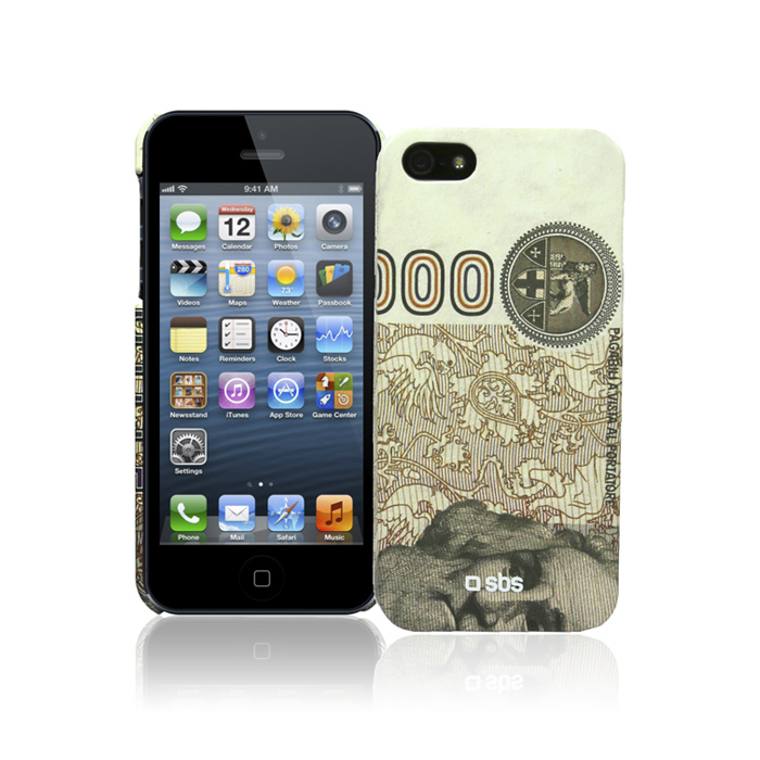 SBS MONEY CUSTODIA CASE per APPLE IPHONE 5 5G 5S MILLE LIRE