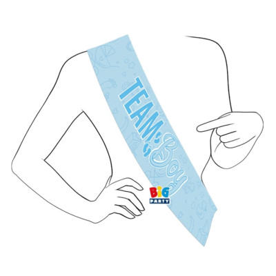 Fascia Premio Metallizzata 168 x 10 cm Gender Reveal Team Girl or Team Boy