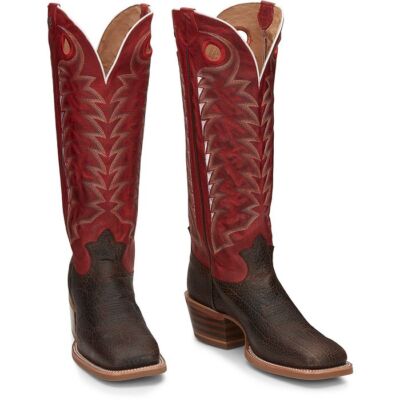 Pre-owned Tony Lama Men's 3r1027 Rosston 16" Brown Medium Square Toe Western Pull-on Boots