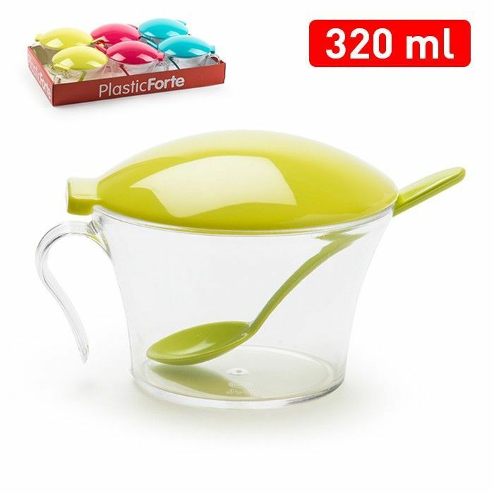 Set 6 Pezzi Zuccheriera In Plastica Contenitore Zucchero Con Cucchiaio 320ml hmj