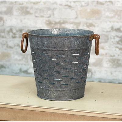 Olive BUCKET Galvanized Metal Farmhouse Style 9