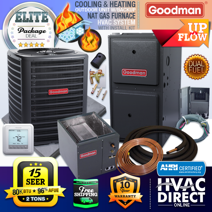 & Ac + Heat Upflow System Kit