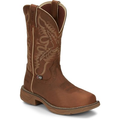 Pre-owned Justin Boots Justin Women's Se4352 Tan/rustic Nano Composite Toe Electrical Hazard Work Boots