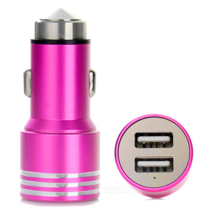 Adattatore Caricabatteria Auto Presa Accendisigari 2 Porte Usb 3.1A Rosa hsb