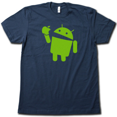 Android Eats Apple Super Soft Cotton T-Shirt FUNNY & Nerdy computer geek TSHIRT!