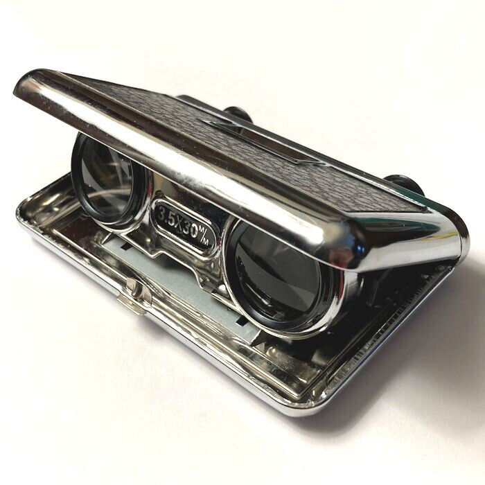 Vintage Collapsible Folding Travel Sport Pocket Binoculars Opera Glasses 3.5x30