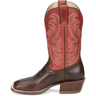 Pre-owned Tony Lama Women's Sa2100 Rowena 11" Brown Sq Toe Pull-on Cowgirl Mid-calf Boots In Espresso (brown)