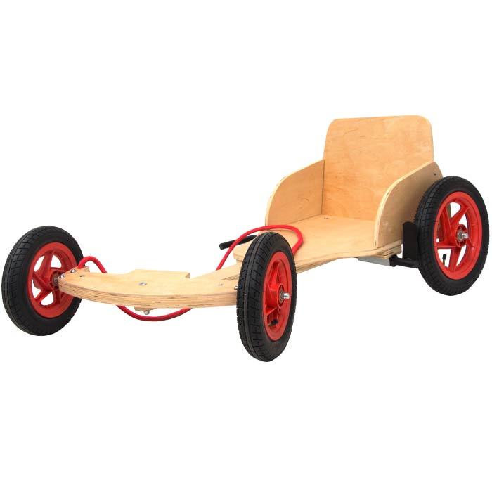 Kids Children Billy Cart Adjustable Length Ride Timber Go Kart Metal