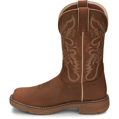 Pre-owned Justin Boots Justin Women's Se4352 Tan/rustic Nano Composite Toe Electrical Hazard Work Boots