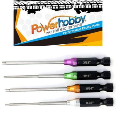 Powerhobby Standard + Metric RC Hex Driver 1/4" Power Tool Tip Set COMBO