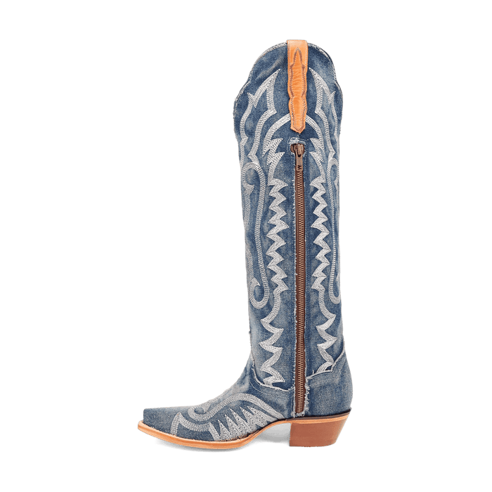 Pre-owned Dan Post Womens Denim Darlin' Boot Dp5108 In Blue