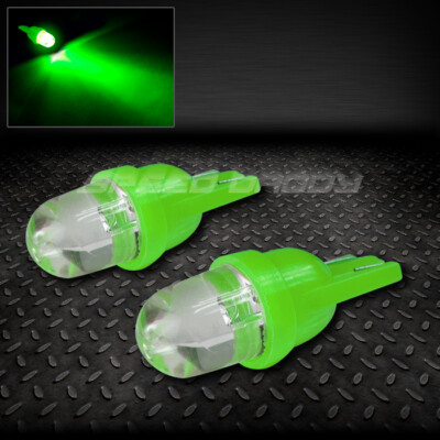 ПАРА 10-МИЛЛИМЕТРОВЫХ КРУГЛЫХ СВЕТОДИОДНЫХ ЛАМП T10 W5W 194 168 ЗЕЛЕНОГО ЦВЕТА С ВНУТРЕННИМ КУПОЛОМ/СВЕТИЛЬНИК/ЛАМПОЧКИ