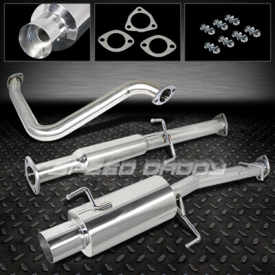 STAINLESS CAT BACK EXHAUST 4'' TIP MUFFLER FOR 92-96 PRELUDE H22A1 F23A1 BB1/2
